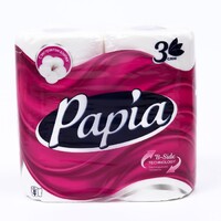 Туалетная бумага Papia 3 слоя, 4 рулона