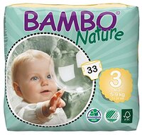 Детские подгузники BAMBO nature 3 midi 5-9 кг 33 шт